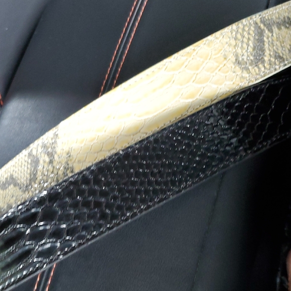 Bundle Chinese Laundry Black and Gold Textured Belt - Picture 3 of 4